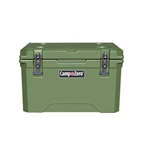 camp-zero 40 | 42.26 quart premium cooler/ice chest with 4 molded-in cup holders | dark green