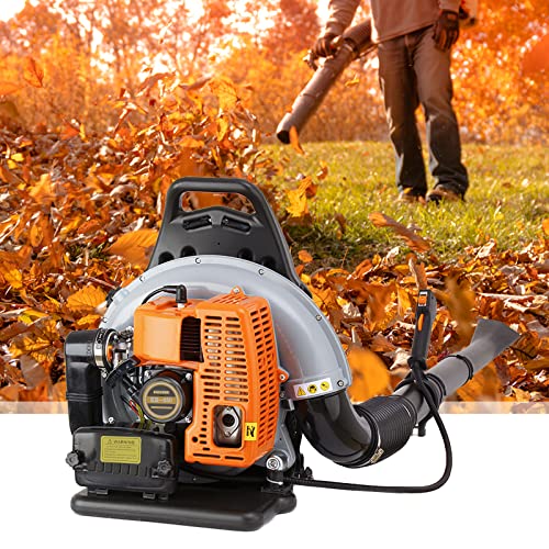 65cc Backpack Leaf Blower Gas Powered 3.6HP 2 Stroke Backpack Blower Gas Blower Snow Blower Lawn Blower Gasoline Backpack Leaf Blower for Lawn Care (65cc)