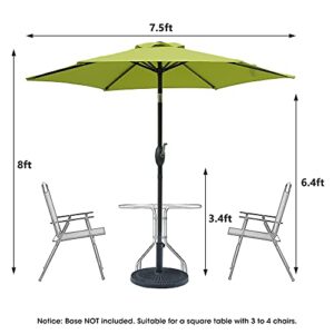 windaze 7.5ft Patio Table Umbrella - Outdoor Market Umbrella with Push Button Tilt and Crank for Garden, Lawn, Backyard, Deck, Pool and Beach, Yellow Lime