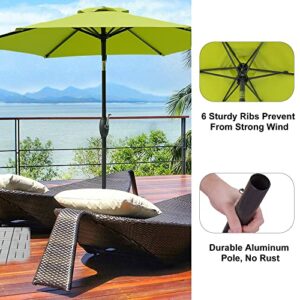 windaze 7.5ft Patio Table Umbrella - Outdoor Market Umbrella with Push Button Tilt and Crank for Garden, Lawn, Backyard, Deck, Pool and Beach, Yellow Lime