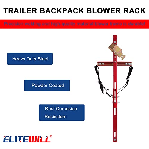 ELITEWILL Trailer Backpack Blower Holder Rack Compatible with Open and Enclosed Lawn Landscape Trailers Trucks - 1 Pack Backpack Blower