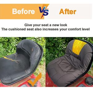 Riding Lawn Mower Seat Covers, Universal Oxford Waterproof Tractor Seat Cover with Storage Bag Compatible with Husq-varna、Crafts-man、Cub Ca-det （Grey Medium )