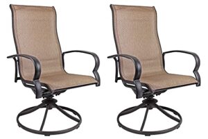 patio master bellevue sling rocker outdoor aluminum brown chairs (pack of 2)