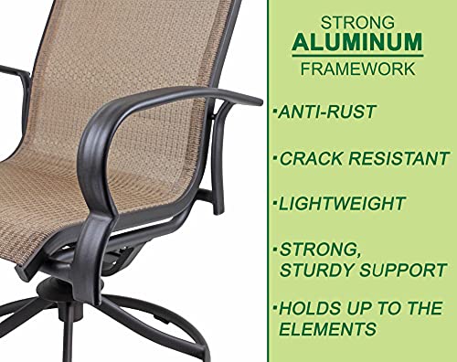 Patio Master Bellevue Sling Rocker Outdoor Aluminum Brown Chairs (Pack of 2)