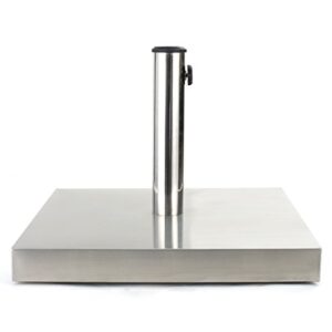 christopher knight home similan 66lb stainless steel square umbrella base, stainless steel