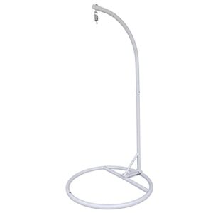 round base heavy duty hanging stand – powder coated hammock stand for hammock chair, indoor and outdoor (white)