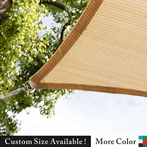 ShadeMart 24' x 24' x 33.9' Beige Sun Shade Sail Right Triangle Canopy Fabric Cloth Screen, Water Air Permeable & UV Resistant, Heavy Duty, Carport Patio Outdoor - (We Customize Size)