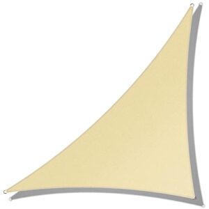 ShadeMart 24' x 24' x 33.9' Beige Sun Shade Sail Right Triangle Canopy Fabric Cloth Screen, Water Air Permeable & UV Resistant, Heavy Duty, Carport Patio Outdoor - (We Customize Size)