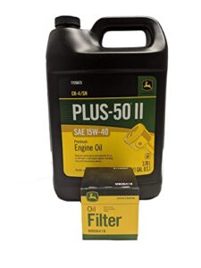 john deere original equipment oil change kit filter and oil – (1) m806418 + (1) gallon 15w-40