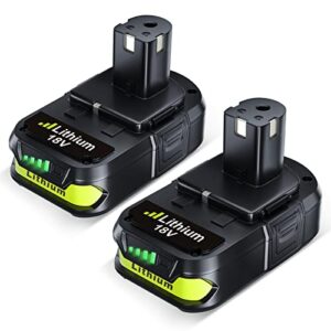 vinida 2packs 3.0ah p190 18volt lithium replacement battery for ryobi 18v battery p102 p103 p104 p105 p107 p108 p109 p106 compatible with ryobi 18v one plus cordless tools