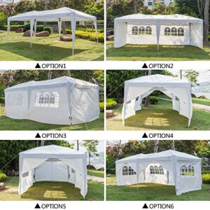 VINGLI 10x20ft Pop Up Canopy Tent with 6 Removable Sidewalls, Party Tent with Carry Bag, Outdoor Gazebo Beach Tent Camping Tent, Patio Event Tent Outdoor Canopy Commercial Canopy