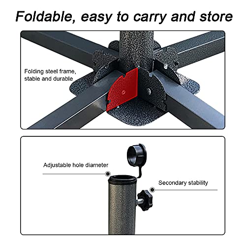 Foldable Patio Sun Shade Anchor Holder Christmas Tree Stand Adjustable Portable Beach Anchor Heavy Duty Tempered Iron Outdoor Patio Umbrella Base Holder (1)