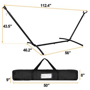 SUPER DEAL Portable 9FT Hammock Stand, Heavy Duty 2 Person 620 LBS Capacity Steel Hammock Frame with Portable Carrying Case, Adjustable 6 Optional Hook Positions, Weather Resistant