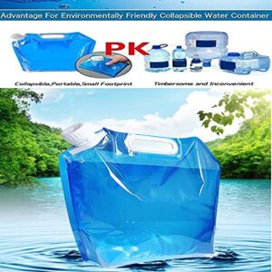 Aesackir 2 Pack Collapsible Emergency Water Jug Container Bag,2.6 Gallon/10L Water Tank Container,BPA Free Plastic Water Carrier Tank,Outdoor Folding Water Bag for Hiking,Camping,Picnic Etc(Blue)