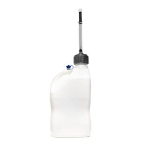 VP Racing Fuels Motorsport 5 Gallon Square Plastic Utility Jug White & 14 Inch Hose