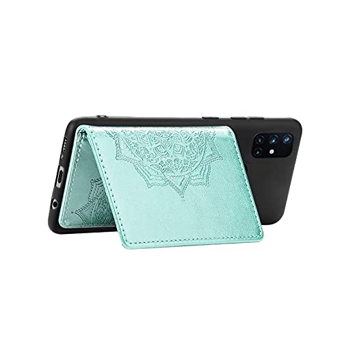 Ostop Wallet Case Compatible with TCL T-Mobile Revvl 4 Cover Vintage Business Purse with Card Slots,Premium PU Leather Embossed Mandala Flip Shell with Magnetic Clasp and Stand,Green