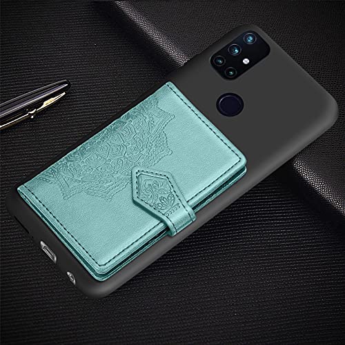 Ostop Wallet Case Compatible with TCL T-Mobile Revvl 4 Cover Vintage Business Purse with Card Slots,Premium PU Leather Embossed Mandala Flip Shell with Magnetic Clasp and Stand,Green