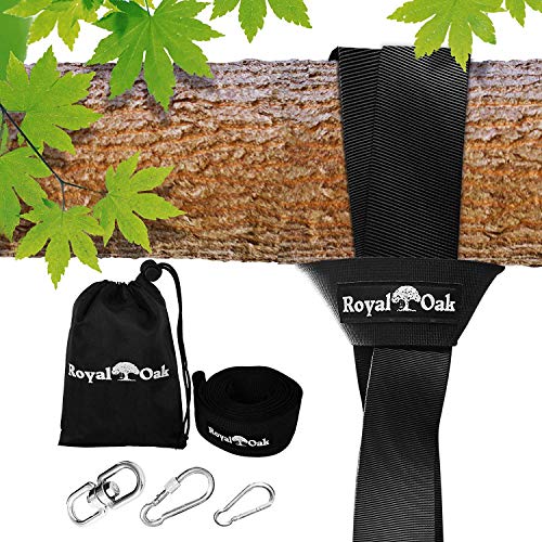 Easy Hang (4FT) Tree Swing Strap X1 - Holds 2200lbs. - Heavy Duty Carabiner and Spinner - Perfect for Hammocks and Swings - 100% Waterproof - Easy Picture Instructions - Carry Bag Included!