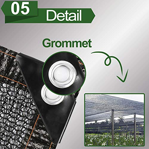 vensovo 50% Sunblock Shade Cloth Net Black Resistant - 8x12 Ft Garden Shade Mesh Tarp for Plant Cover, Greenhouse, Chicken Coop, Tomatoes, Plants