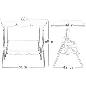 FDW Patio Swing Outdoor Swing with Canopy Glider Swing Chair Patio Backyard Porch Furniture