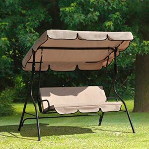 FDW Patio Swing Outdoor Swing with Canopy Glider Swing Chair Patio Backyard Porch Furniture