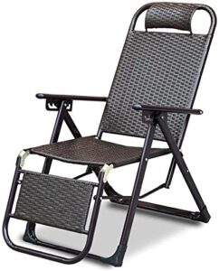 xzgden lightweight folding deck chair rattan chair folding sun lounger outdoor leisure home beach chair 178x47x26cm sun lounger garden chairs (color : as shown, size : 178x47x26cm)