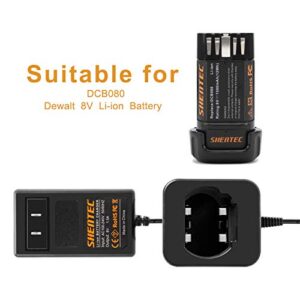 Shentec 1500mAh 8-Volt Replacement Battery Compatible with DEWALT DCB080 Dewalt DCF680N1 DW4390 DCF680N2 DCF680G2, Li-ion Battery (Battery Charger Included)