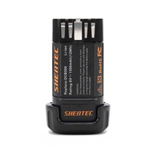 Shentec 1500mAh 8-Volt Replacement Battery Compatible with DEWALT DCB080 Dewalt DCF680N1 DW4390 DCF680N2 DCF680G2, Li-ion Battery (Battery Charger Included)