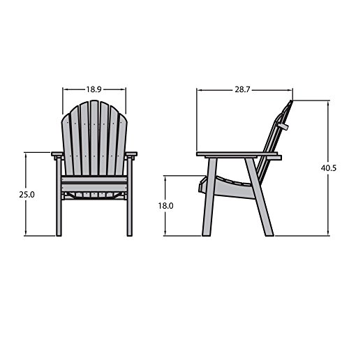 highwood Hamilton Deck Chair, Dining Height, Weathered Acorn