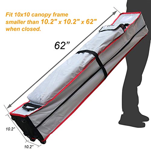 Eurmax Heavy Duty Wheeled Bag Pop up Canopy Tent Universal Rolling Storage Bag with Handles for 10x10 Canopy Instant Tent