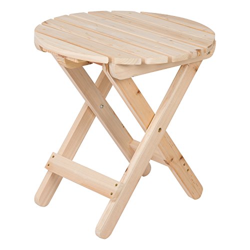 Shine Company 4108N Adirondack Round Folding Side Table – Natural