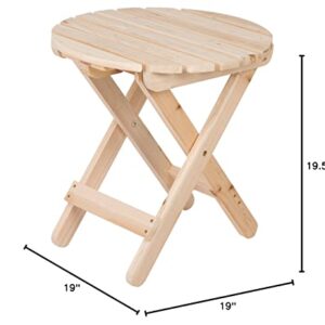 Shine Company 4108N Adirondack Round Folding Side Table – Natural