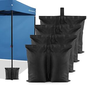 homdox canopy weight bags, 4-pack black canopy sandbags weight bags, outdoor pop up canopy tent gazebo weight sand bag kit. without sand