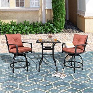 patiofestival outdoor bar stools bar height patio chairs swivel bar stool patio furniture tall high counter chair bistro set with glass top table back padded cushion for balcony pub
