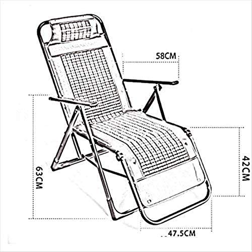 XZGDEN Lightweight Camping Chairs Garden Loungers Folding Chair Summer Breathable Cool Recliner Office Chair Lunch Break Chair Adjustable Adjustable Lounge Chair (Color : A)