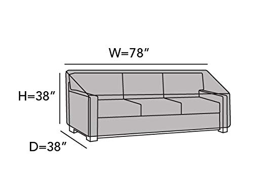 Covermates Outdoor Sofa Loveseat Cover - Water Resistant Polyester, Drawcord Hem, Mesh Vents, Seating and Chair Covers-Khaki