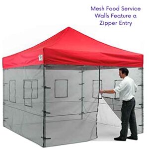 Impact Canopy Walls for 10' x 10' Canopy Tent, Food Service Mesh Sidewall Kit with Service Windows, 4 Walls Only, Black Mesh