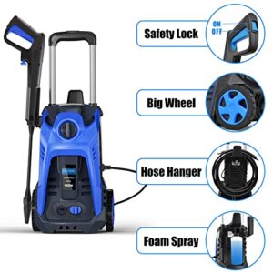 Electric Pressure Washer,3500PSI Power Washer, 2.5GPM Power Washers Electric Powered High Pressure Washer Cleaner with Spray Gun, Brush, and Two Kind Adjustable Spray Nozzle, Blue…