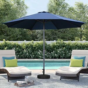 hyd-parts 9ft patio umbrella outdoor table umbrella,market umbrella with push button tilt and crank for garden, lawn, deck, backyard & pool (navy blue)