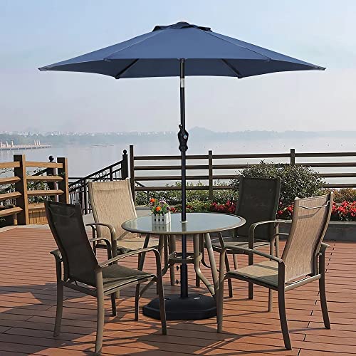 HYD-Parts 9FT Patio Umbrella Outdoor Table Umbrella,Market Umbrella with Push Button Tilt and Crank for Garden, Lawn, Deck, Backyard & Pool (Navy Blue)