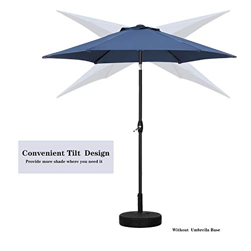 HYD-Parts 9FT Patio Umbrella Outdoor Table Umbrella,Market Umbrella with Push Button Tilt and Crank for Garden, Lawn, Deck, Backyard & Pool (Navy Blue)