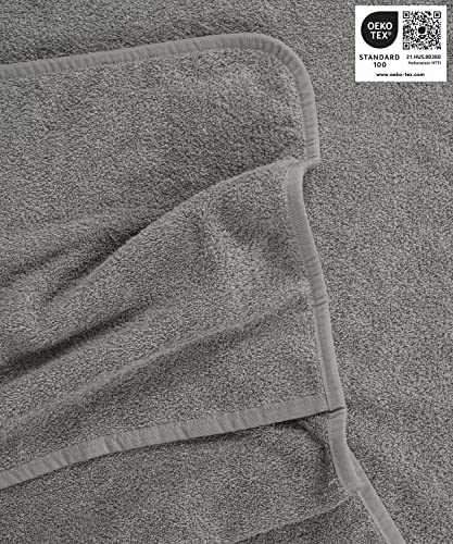 American Soft Linen Chaise Lounge Covers with Pocket, 100% Cotton Pool Chair Lounge Towel, 86"x30" Oversized Beach and Pool Lounge Chair Towel, Gray