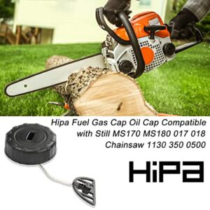 HIPA Fuel Gas Cap Oil Cap compatible with Still MS170 MS180 017 018 Chainsaw 1130 350 0500