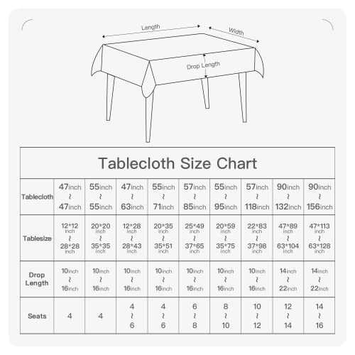 BALCONY & FALCON Rectangle Tablecloth Washable Wrinkle Resistant and Water Proof Table Cloth Decorative Linen Fabric Tablecloths for Dining Parties Kitchen Wedding and Outdoor Use (Rice Brown, 55x95)