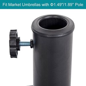 Sundale 48LBS Umbrella Stand 20.47'' Bliss Wicker Resin Patio Umbrella Base,Market Metal Heavy Duty Stand Outdoor, Black