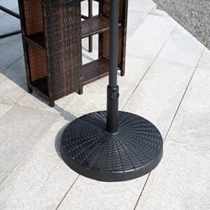 Sundale 48LBS Umbrella Stand 20.47'' Bliss Wicker Resin Patio Umbrella Base,Market Metal Heavy Duty Stand Outdoor, Black