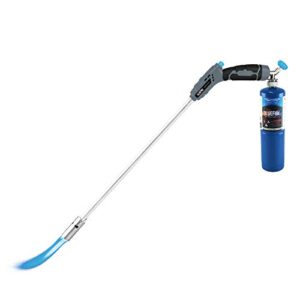 bluefire 32″ long propane weed torch burner,blow torch,trigger start self ignition on handle,single hand operation, lightweight portable weeds burn garden tool snow ice roof road charcoal fire starter