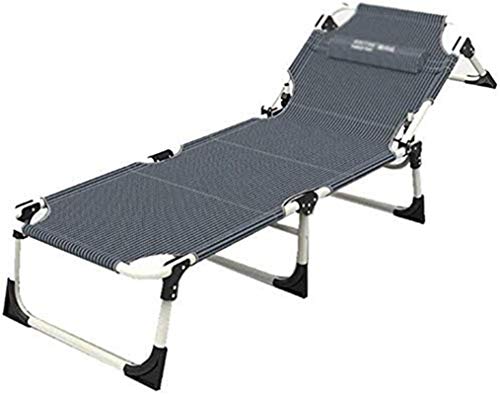 XZGDEN Lightweight Camping Chairs Garden Loungers Folding Chair Folding Sun Lounger, Metal Frame Breathable Lazy Chair, Detachable Pillow, Portable Garden Outdoor Recliner 190cm