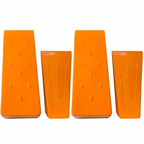 Parts 4 Outdoor 4Pk 5.5" and 8" Tree Felling Wedge with Spikes Made in The USA Logging Equipment 2 of Each (Orange)