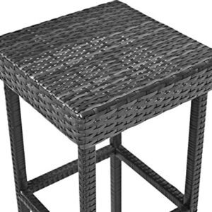 Crosley Furniture Palm Harbor Outdoor Wicker 24-inch Counter Height Stools - Grey (Set of 2)